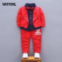 TATFIML New Year's costume for a boy, top and pants set Wedding Suits for Boy Formal Dress, Kids boy Outfits England Style