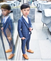 Boys Formal Suit Set for Weddings - Single Breasted Blazer with 3 Pieces: Coat, Pants and Vest