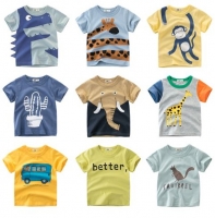 Summer Children Clothing Boys T Shirt Cotton Dinosaur Short Sleeve T-shirt Kid Boy Casual Cute T-shirt 1-8Years Shirt
