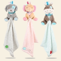 Multi-Functional Baby Plush Comforting Towel with Cartoon Animal Design for Sleeping and Storage