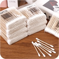 100pcs/ Pack Double Head Cotton Swab Baby Women Makeup Cotton Buds Tip For Medical Wood Sticks Nose Ears Cleaning Health Care