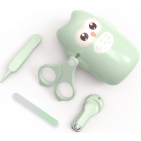 Portable Newborn Baby Nail Care Kit with Scissors, Clippers, File, Tweezers and Box - Safe and Easy to Use Manicure Set for Kids