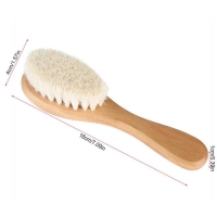 Natural Wool Baby Hair Brush and Comb Set - Gentle Infant Head Massager