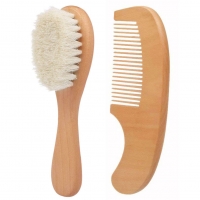 Baby Care Soft Health Artificial Natural Wool Hair Wash Brush Wood Head Comb Kids Massage Safety Material Solid Color