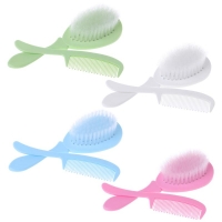 Baby Hair Brush and Comb Set - Soft Bristles with Rounded Tips for Safe Head Massage During Bath Time.