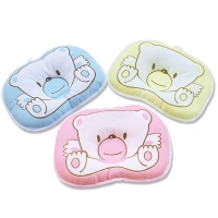 Hot Selling Infant Bedding Print Bear Oval Shape 100% Cotton Baby Bear Pillow High Quality YYT090