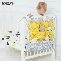 Cotton Baby Crib Organizer with Diaper Pocket and Toy Storage (PJ-006)