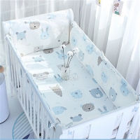7Pcs Hot ! Baby Bedding Set 100% Cotton Crib Bedding Set Baby Cot Protector Safe Bumpers Bed Sheet Quilt Cover Pillowcase