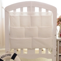 Cotton Crib Organizer for Baby Bedding Set with Diaper Pocket