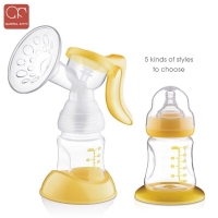 BPA-free Manual Breast Pump with Baby Bottle and Large Suction PP Material.