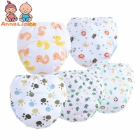 5pc/lot Boy Tranin Pants Baby Underwear  Reusable  Infant Nappy Cloth Diapers Learning Pants Baby Nappy Size 100 for 12-16kg