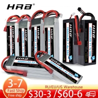 HRB RC Lipo Battery 2S 3S 4S 6S Lipo 11.1V 14.8V 2200mah 3300mah 4000mah 5000mah 6000mah 7000mah Drone Car Battery XT60 EC5 plug