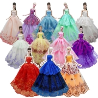 NK One Pcs Princess Wedding Dress Noble Party Gown For Barbie Clothes Doll Accessories Fashion Outfit Gift For Girl' 1/6 Doll JJ