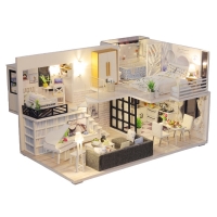 CUTEBEE DIY Dollhouse Wooden Doll Houses Miniature Doll House Furniture Kit Casa Music Led Toys for Children Birthday Gift M21