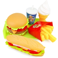 Children Simulation Food Hamburger Hotdog Kitchen Toy Set Pretend Play Miniature Snack Burger Educational Toys For Girl Kid