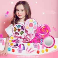 Kids Make Up Toy Set Pretend Play Princess Pink Makeup Beauty Safety Non-toxic Kit Toys for Girls Dressing Cosmetic Girl Gifts