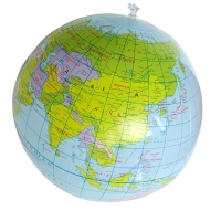 Inflatable World Globe Toy - 40cm PVC Map Balloon for Kids' Geography Education and Beach Fun