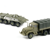 1:72 M35 Truck Soviet BTR 80 Wheeled Armored Vehicle Rubber-free Assembly Model Military Toy Car