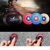 New Round American Captain Fingertip Gyro Shield Alloy Gyro Spinner Decompression Toy Spinner Hobbies for Adults
