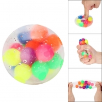 Colorful Stress Relief Ball for Kids and Adults - Spongy Bead Squeeze Toy for Anxiety and Pressure Relief