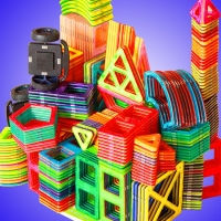 54pcs Magnetic Building Blocks Set for Kids with Triangles, Squares, and Bricks - Great Gift Idea!