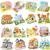Novelty Cartoon Castle Garden Zoo Princess House 3D DIY Puzzles Jigsaw Interesting Learning Educational Toys For Children Gift