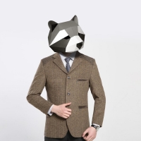 3D Paper Mask Fashion Racoon Animal Costume Cosplay DIY Paper Craft Model Mask Christmas Halloween Prom Party Gift
