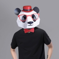3D Paper Mask Fashion Panda Mask Animal Costume Cosplay DIY Paper Craft Model Mask Christmas Halloween Prom Party Gift