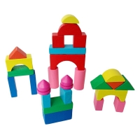 26pcs/set Wooden Kid Mini Castle Building Blocks Geometric Shape Educational Toys Game Environment Friendly