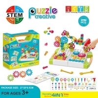 Electric Drill Screw Set – STEM Educational Toolbox with 95-215 Pieces – Perfect Gift for Kids' Mind-Stimulating Puzzle Play!