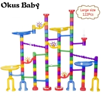 DIY Marble Run Building Blocks Set - 122 Pieces - Ideal Christmas Gift for Kids