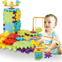 81 Pieces Electric Gear 3D Building Set for Education and Imagination Development with Plastic Blocks.
