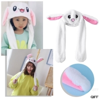 Adult Kids Light Up Plush Animal Hat with Moving Ears Cartoon Rabbit Bunny  LED Glowing Earflap Cap Stuffed Toys