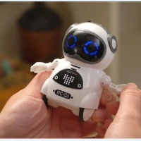 Smart Mini Pocket Robot with Voice Recognition, Music, Dancing, Lights, and Conversation for Kids.