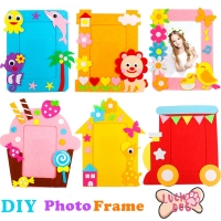 Non-Woven DIY 3D Picture Frame Kit for Children. Includes Stickers and Craft Materials. Handmade DIY Toy.