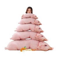 Sleeping Pig Plush Pillow - 50-120cm in Size for Comfortable Lumbar Support on Bed, Chair or Cot. Adorable Animal Print Design for Decoration