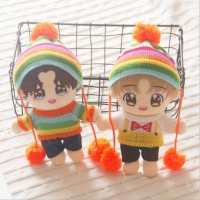 Kpop Doll Clothes Set - Soft Skirt, Sweater, Hat, and Plush Toy - 22cm