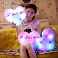 Heart-Shaped LED Pillow with English Alphabet, Romantic Gift for Girlfriend, Plush Stuffed Toy