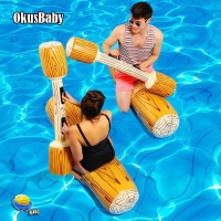 4pcs Set Summer Inflatable Ride on Buoy Bath Water Fight Sport Toy Column Pool Raft For Children & Adult Swimming Tool Free Pump