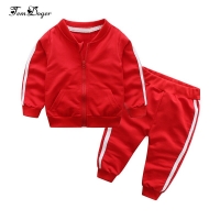 2018 Autumn Fashion baby girl clothes cotton long sleeve solid zipper jacket+pants 2pcs bebes tracksuit baby boy clothing set