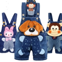 1 2 3T Baby Clothing Boys Girls Jeans Overalls Shorts Toddler Infant Denim Rompers Cute Cartoon Bebe Pants Summer Bib Clothes