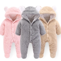 2022 Newborn Baby Winter Hoodie Clothes Polyester Infant Baby Girls Pink Climbing New Spring Outwear Rompers 3m-12m Boy Jumpsuit
