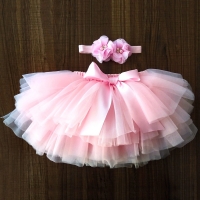 Baby Girls Tulle Tutu Bloomers Infant Newborn Diapers Cover 2pcs Short Skirts+Headband Set Girls Skirts Rainbow Skirt