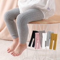 2018 Hot-selling Baby Girl Stretch Leggings Pants Spring and Autumn Toddler Child Knitting Trousers pink color