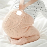 Unisex Cotton Baby Leggings with Cross Waist Belt for Newborn Boys and Girls