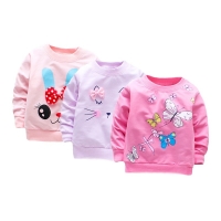 3Pieces/lot Baby Girl T shirt Long Sleeve Baby Girls Tops Cotton Casual Spring t-shirt Infant Tees First Birthday Girl Clothes