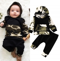 Pudcoco Boy Set 0-3Y USA Casual Toddler Baby Kids Boy Hooded Tops Pants 2Pcs Outfits Set Clothes