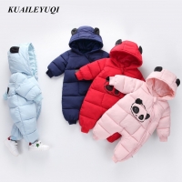 2022 new bron cold Winter Panda Baby costume Rompers Overalls Jumpsuit Newborn Girl clothes Boy Snowsuit Kids infant Snow Wear