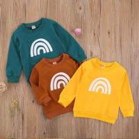 1-6Y Kids Sweatshirts Boys Girls Autumn Clothing Baby Rainbow Print Long Sleeve Pullover Tops Children Casual Hoodies