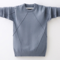 INS hot Boys sweater 4-13 years spring and autumn round neck sweater children's clothing Diamond stitching bottoming shirt